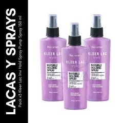 GENERICO - Pack x3 Kleer Lac Invi Hold Spray Pump Spray 150 ml