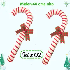 GENERICO - Bastones Navidad Adornos Navideños - Mide 40 cm alto