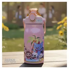 GENERICO - Tomatodo Kawaii Térmico Bubu Rosado Escolar Infantil JS