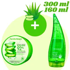 BIOAQUA - Gel de Aloe Vera 92% Wokali 300 ML + Gel Aloe Vera 99% 160 ML