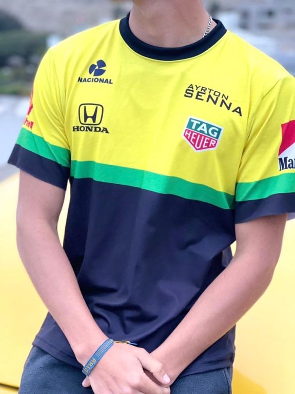Polo Ayrton Senna Camiseta Corredor Piloto Formula 1 Amarillo