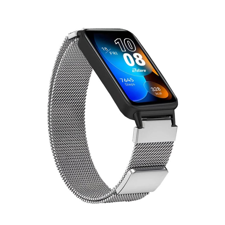Correa de Metal Para Huawei Band 8 Broche Magnético Silver
