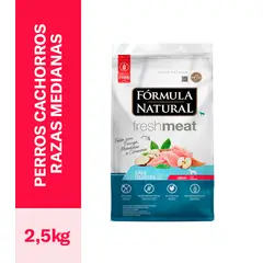 AGROVET - COMIDA PARA PERRO CACHORRO FORMULA NATURAL RAZA MEDIANA 2.5 KG