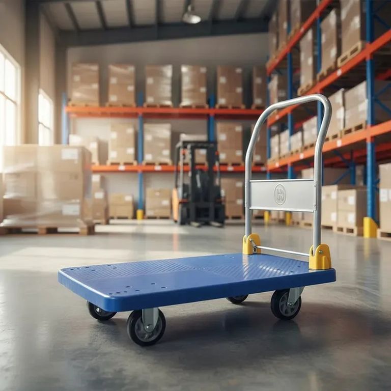 Carrito Plegable tipo plataforma para carga 400KG 60x90cm con 4 ruedas de goma base antideslizante