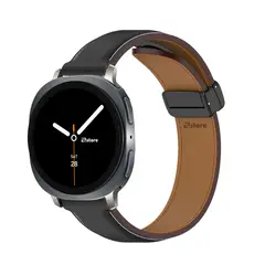 GENERICO - Correa de Cuero Para Samsung Galaxy 8 - 8 Classic Broche Magnético Negro Silver