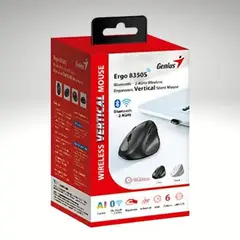 GENIUS - MOUSE ERGO 8350S AI COPILOT DUAL WIRELESS/BT VERTICAL 6-BOT SILENT DARK GREY 31030041400