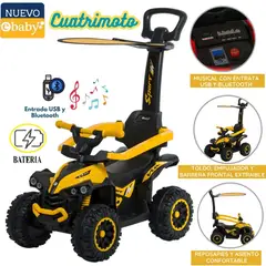 EBABY - Cuatrimoto Corre Pasillos 357w con Bateria Bluetooth y Sonido