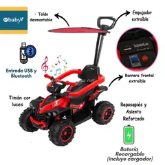 EBABY - Cuatrimoto Corre Pasillos 357w con Bateria Bluetooth y Sonido