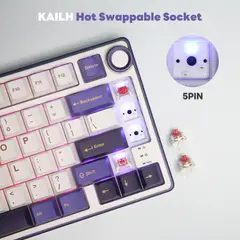 ROYAL KLUDGE - Teclado Mecánico Español Rk R75 Blackberry Silver switch