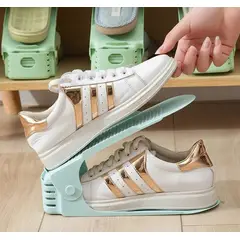 GENERICO - Set Completo x 10 Organizadores De Zapatos De Doble Nivel Regulable - Celeste