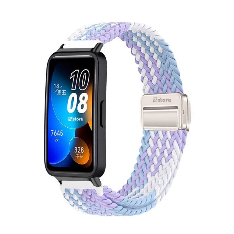 Correa de Nylon Para Huawei Band 8 Lila Tricolor