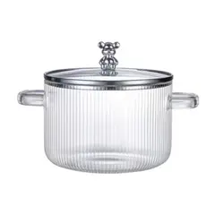 GENERICO - Olla de Vidrio Oso Diseño Minimalista