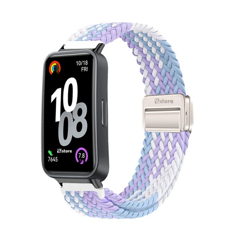 Correa de Nylon Para Huawei Band 10 Lila Tricolor