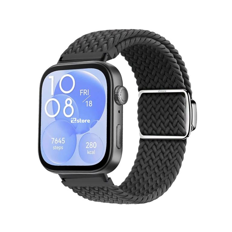 Correa de Nylon para Huawei Watch Fit 3 Broche Magnético Gris Oscuro Black