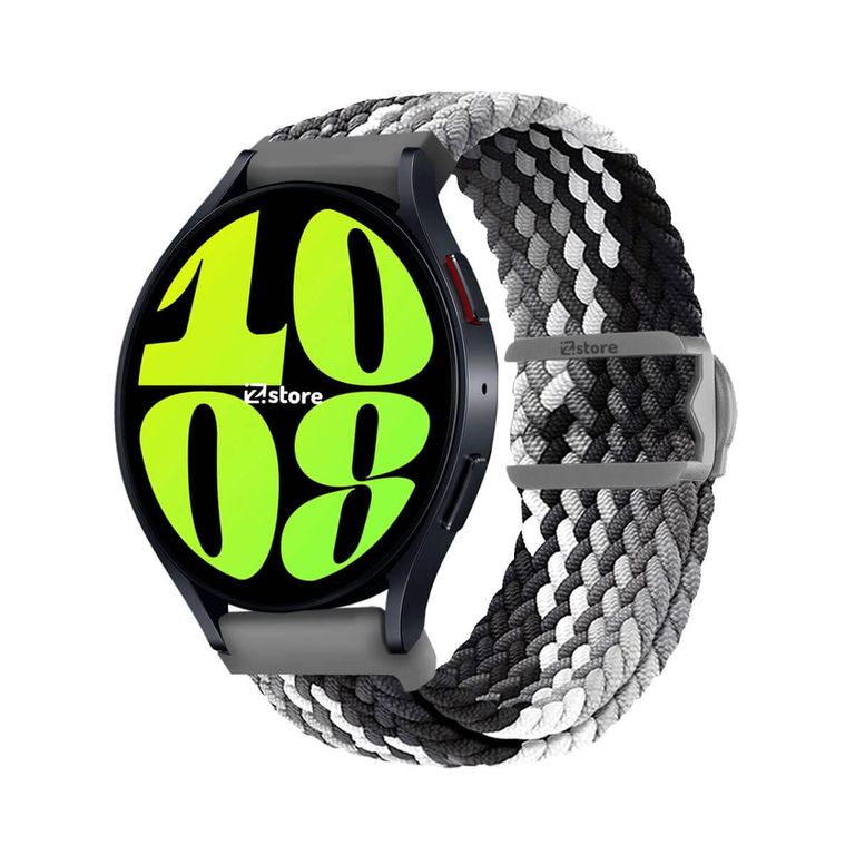 Correa de Nylon Para Samsung Galaxy Watch 6 con Broche PVC Gris Tricolor