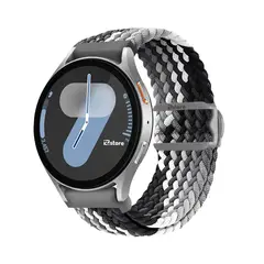 GENERICO - Correa de Nylon Para Samsung Galaxy Watch 7 con Broche PVC Gris Tricolor