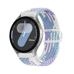 GENERICO - Correa de Nylon Para Samsung Galaxy Watch 7 con Broche PVC Lila Bicolor