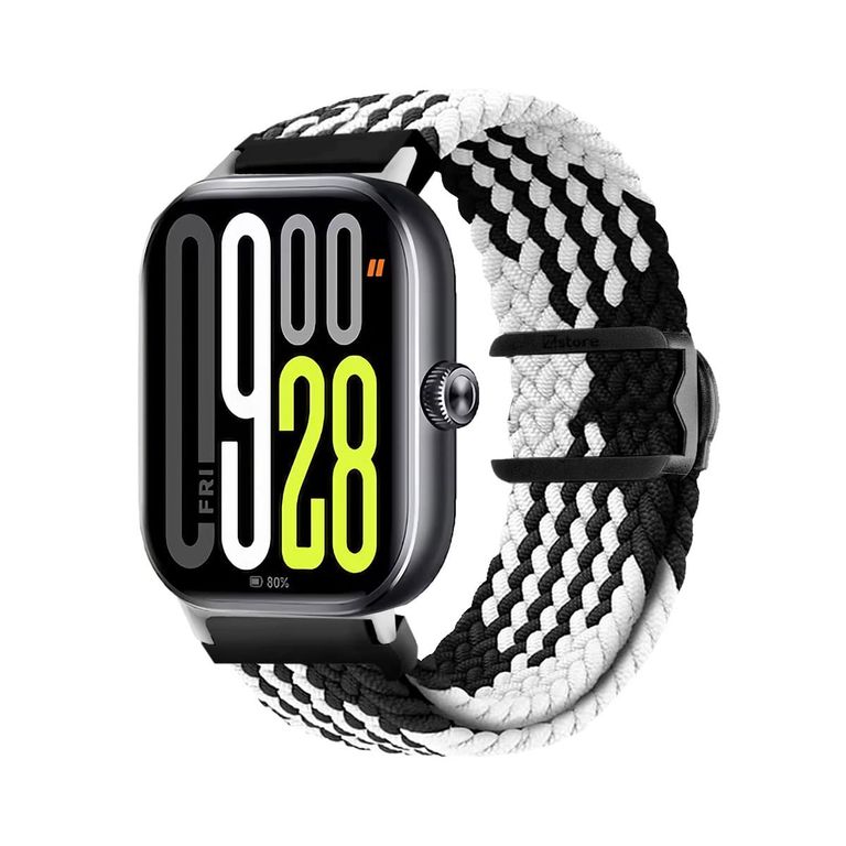 Correa de Nylon Para Redmi Watch 5 Broche PVC Negro Bicolor Silver