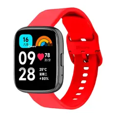 GENERICO - Correa de Silicona Para Redmi Watch 3 Active Hebilla Rojo