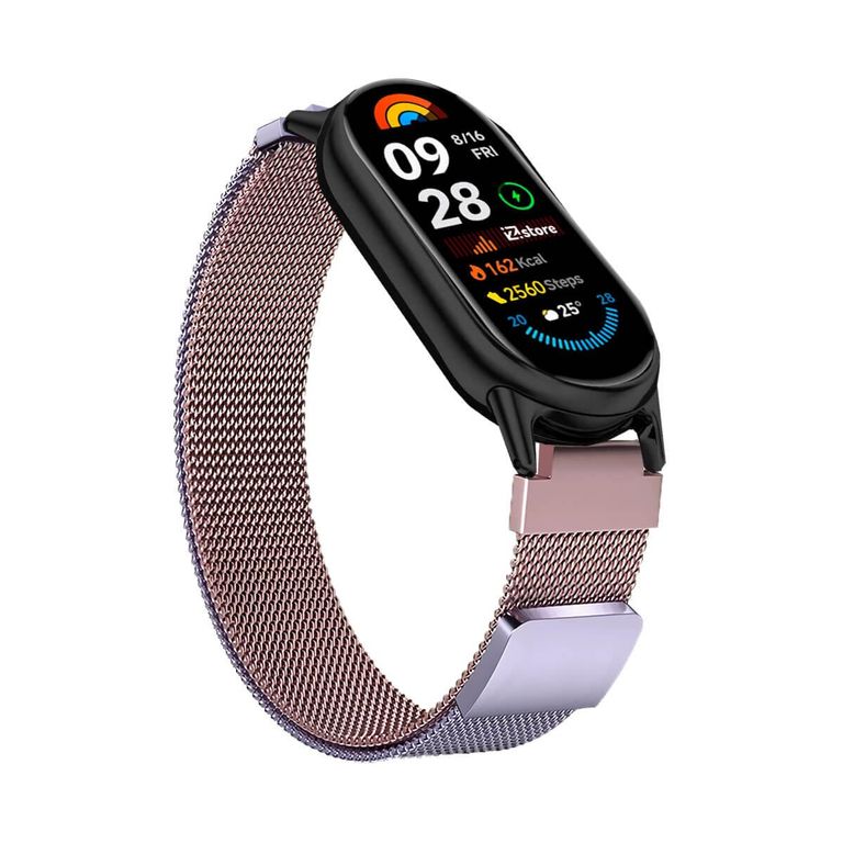 Correa de Metal Para Xiaomi Smartband 9 Broche Magnético Lilac-Pink