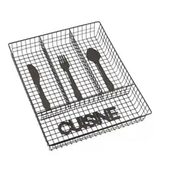 GENERICO - Porta Cubiertos Organizador de Utensilios Negro