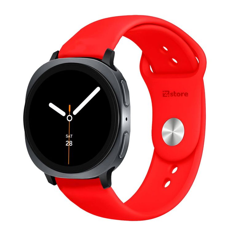 Correa de Silicona Para Samsung Galaxy Watch 8 - 8 Classic Broche Metálico Rojo Black