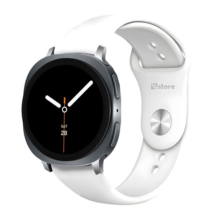 Correa de Silicona Para Samsung Galaxy Watch 8 - 8 Classic Broche Metálico Blanco Silver