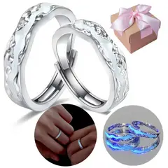 GENERICO - Anillo de Pareja Promesa de Amor Regalo Aniversario 2 Luminoso