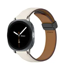 GENERICO - Correa de Cuero Para Samsung Galaxy 8 - 8 Classic Broche Magnético Crema Silver