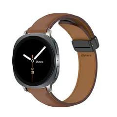 GENERICO - Correa de Cuero Para Samsung Galaxy 8 - 8 Classic Broche Magnético Marrón Silver