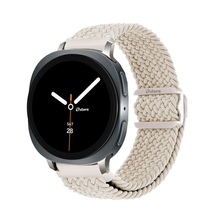 Correa de Nylon Para Samsung Galaxy Watch 8 - 8 Classic Broche PVC Crema Starlight