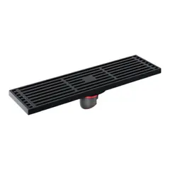 GENERICO - Sumidero Rejilla Negro Mate 8x50cm de Acero Inoxidable SUS 304