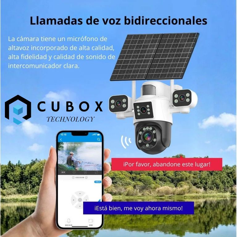 CAMARA DE 4 LENTES CON DOBLE PANEL Y CHIP 4G DE 12 MPX