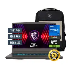 MSI - Laptop Gamer Thin 15 B13UC 15.6", Core i7 13620H, 16GB DDR4, SSD 512GB, RTX 3050 4GB