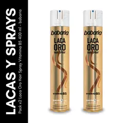 GENERICO - Pack x2 Laca Oro Hair Spray Vitamina B5 400 ml - babaria