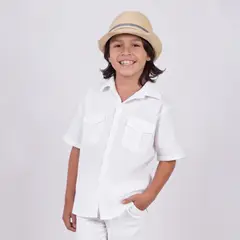 FORBER - Camisa Blanca Manga Corta Niño