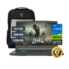 MSI - Laptop Gamer Thin 15 B13VE 15.6", Core i7 13620H, 16GB DDR4, SSD 512GB, RTX 4050 6GB