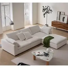 VENTITAS HOME - Sofá 3 cuerpos Saldaina Color Blanco