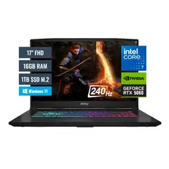 MSI - Laptop Katana 17 B14WFK, 17.3" FHD 240Hz, i7-14650H, 16GB, SSD 1TB, RTX 5060 8GB, Windows 11