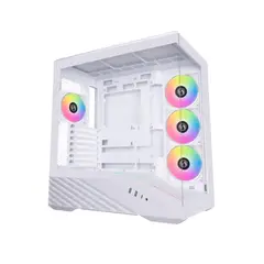 LIAN LI - Caja Mid Tower Vector 100 Con 4 Ventiladores Argb, Color Blanco, Diseño Elegante Y