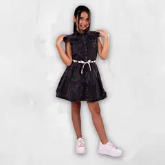 DANUS - VESTIDO MANGA KIMONA CUELLO CAMISA DEMIN NIÑA