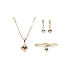 CLEO JOYAS & ACCESORIOS - Set x3 Corazón Bombeado Rose Acero