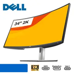 DELL - Monitor Curvo UltraSharp U3421WE de 34WQHD 2K IPSsRGB 99%HDMIDPUSB-C RJ-45Pivoteable Silver