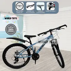 VELOX - Bicicleta Deportiva Aro 24 «LINEAL VORTEX» Light Blue