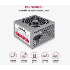 CYBERTEL - Fuente de Poder ATX SX2000+ 230W FLAT en Caja