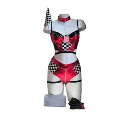 GENERICO - DISFRAZ DE FORMULA 1 CORREDORA LENCERIA SEXY