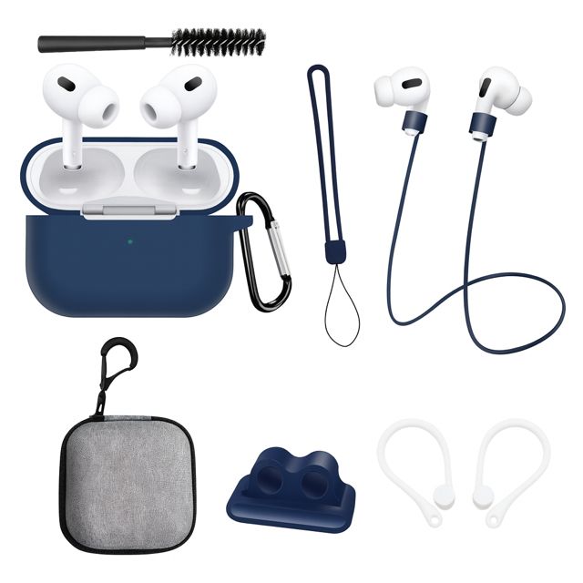 Kit Protector Para AirPods Pro 2 Excelente Calidad X 8 Piezas - AZUL