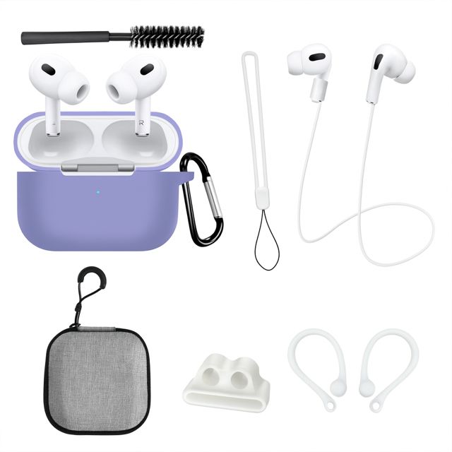Kit Protector Para AirPods Pro 2 Excelente Calidad X 8 Piezas - Purple