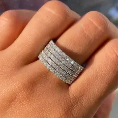 LA TIENDA 88 JOYAS Y ACCESORIOS - La Tienda 88 - Anillo De Compromiso Mujer Bañado en Oro - Blanco