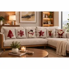 GENERICO - FUNDAS PARA COJIN ESTILO NAVIDEÑO MINIMALISTA PACK X6